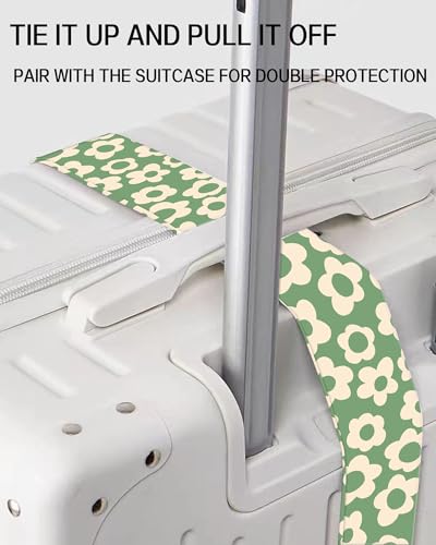 Luggage Straps for Suitcases, Adjustable Travel Belt, Durable Wide Luggage Strap, Cute Suitcase Strap Identifiers with Buckle, Bag Straps for Luggage, Grey Cute Flowers - color: Grey Cute Flowers