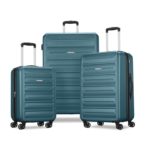 American Tourister Westridge Hardside Luggage Set with Spinner Wheels, Teal, 3PC Set (CO/M/L) - color: Teal, size: 3PC SET (CO/M/L)