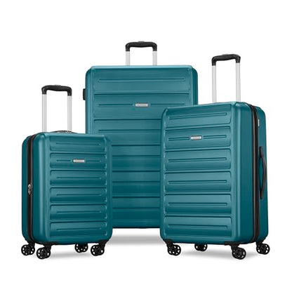 American Tourister Westridge Hardside Luggage Set with Spinner Wheels, Teal, 3PC Set (CO/M/L) - color: Teal, size: 3PC SET (CO/M/L)