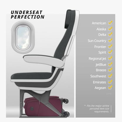 Verage Underseat Carry On Luggage with Wheels,14-Inch,Grape Red - color: Grape red, size: 14-Inch Compact Underseat