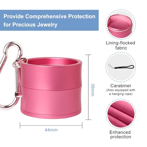 Mini Travel Ring Holder Keychain, Portable Jewelry Holder Keychain - color: 1-Tier Light Pink