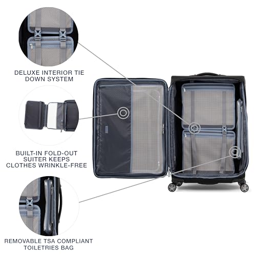Travelpro Platinum Elite Checked Luggage Spinner, Black, 29-Inch - color: Shadow Black, size: Checked-Large 29-Inch