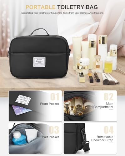 Weekender Bags for Women, Carry On Travel Duffle Bag with Shoe Compartment - color: A- Black