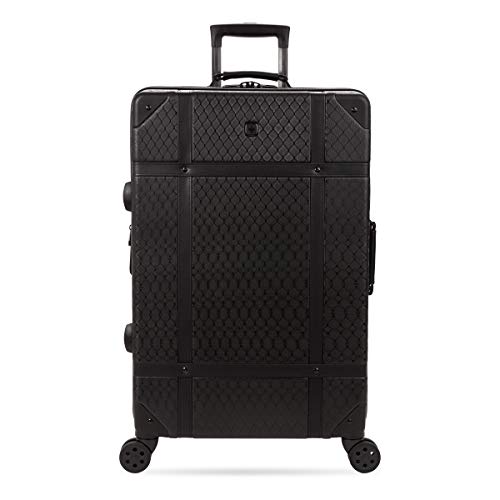 SwissGear 7739 Hardside Luggage Trunk with Spinner Wheels, Black, Checked-Large 26-Inch - color: Black, size: Checked-Large 26-Inch