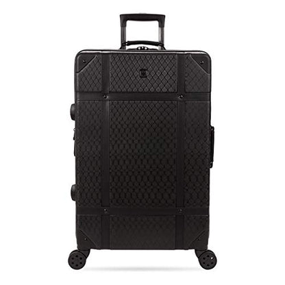 SwissGear 7739 Hardside Luggage Trunk with Spinner Wheels, Black, Checked-Large 26-Inch - color: Black, size: Checked-Large 26-Inch