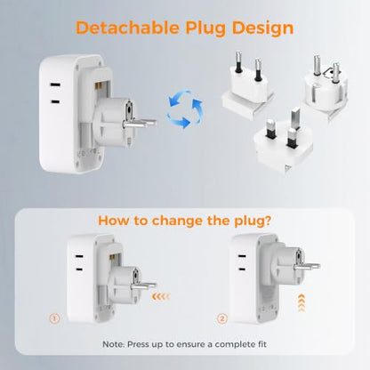 TESSAN All European UK Travel Plug Adapter Kit, PD 20W