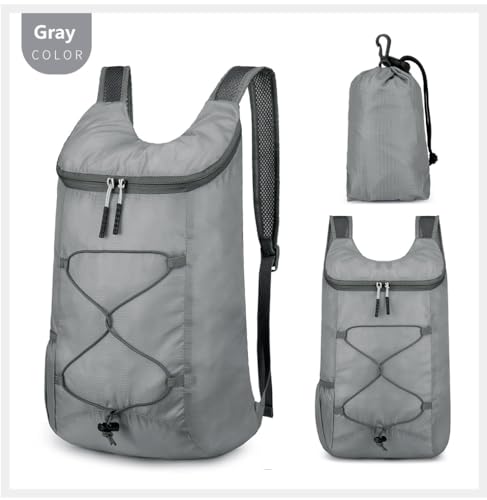 levayhill 16L Foldable Hiking Backpack,Small Packable Daypack, Gray - color: Gray