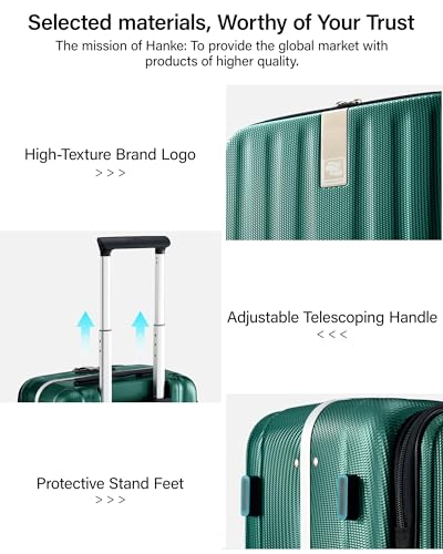 Hanke 16 Inch Small Carry On Luggage, Top Opening Aluminum Frame Suitcase - color: Dark Green, size: 16 Inch