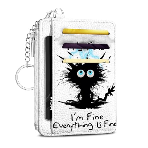Explosion Cat Credit Card Holder Small Wallet for Women - color: Cat Explosion