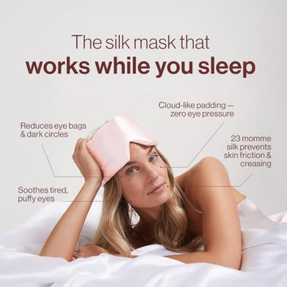 Dore & Rose Deep Sleep Mask, 100% Pure Silk Eye Mask for Sleeping - color: Pink