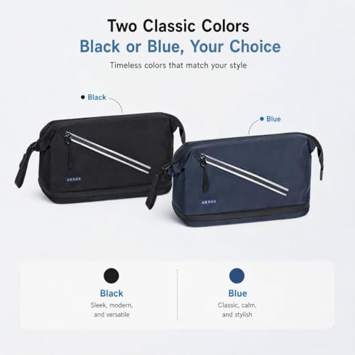 Arxus Toiletry Bag for Men Travel Wash Makeup Shaving Dopp Kit Essentials