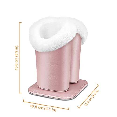 FINTIE Plush Lined Double Eyeglasses Holder with Magnetic Base for Desk - color: Rose Gold