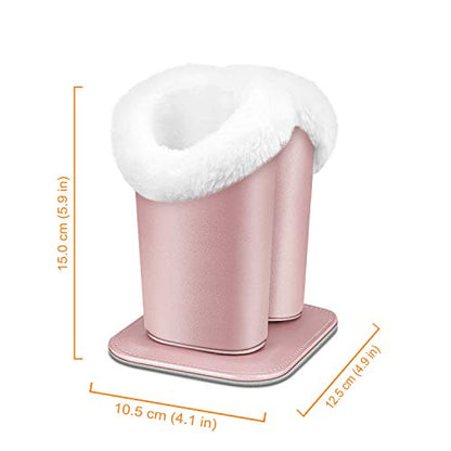 FINTIE Plush Lined Double Eyeglasses Holder with Magnetic Base for Desk - color: Rose Gold