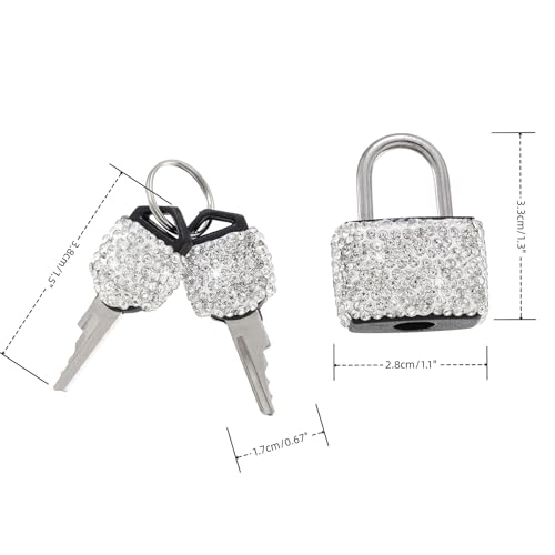 2 Pcs Small Locks with Keys Mini Luggage Locks Bling Keyed Padlock with Key Metal Lock for Locker Suitcase,Backpack,Boxes,Laptop Bag(Pink+Purple) - color: pink+purple