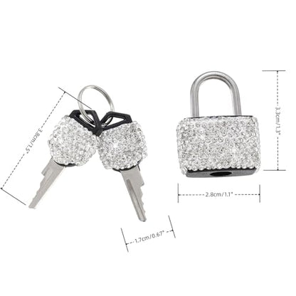 2 Pcs Small Locks with Keys Mini Luggage Locks Bling Keyed Padlock with Key Metal Lock for Locker Suitcase,Backpack,Boxes,Laptop Bag(Pink+Purple) - color: pink+purple