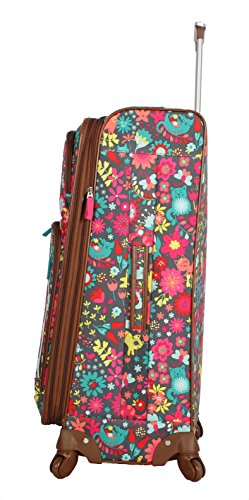 Lily Bloom Design Pattern 28" Luggage Softside Expandable With Double Spinner Wheels, Large Lightweight Suitcase Checked Bag For Women - color: Playful Garden