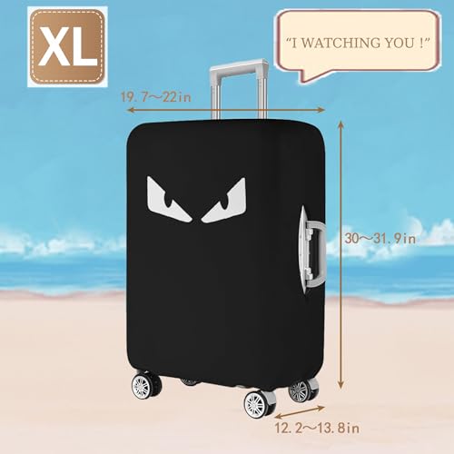 30 Inch Fabric Suitcase Cover (White Eye) - color: Black Fabric, size: 30" Suitcase Cover.