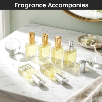 Segbeauty 0.5oz 20pcs Bulk Glass Spray Bottles for Travel, Golden Silver Cap Perfume Refiilable Bottles Empty, 15ml Fine Mist Travel Cologne Atomizer Fragrance Bottle, Mini Portable Liquid Sprayer - color: Clear-Golden+Silver, style: 0.5oz 20pcs