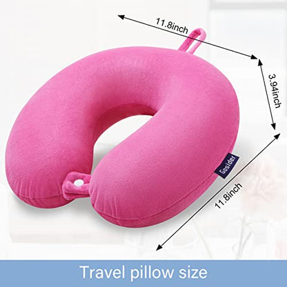 Travel Pillow, Memory Foam U Shape Neck Pillow, Deep Powder - color: Deep Powder