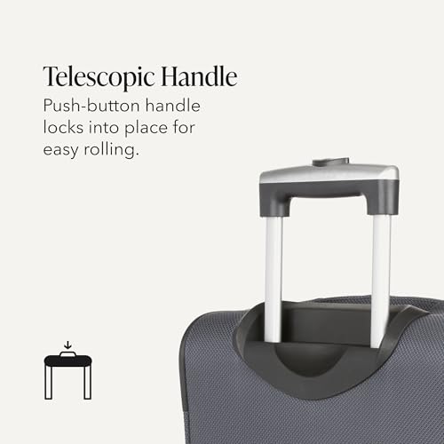 SWISSGEAR Sion Softside Expandable Spinner Luggage Durable Lightweight Travel Suitcase, Dark Grey, 3-Piece Set (Carry-On/Medium/Large) - color: Dark Grey, size: 3-Piece Set (Carry-On/Medium/Large)