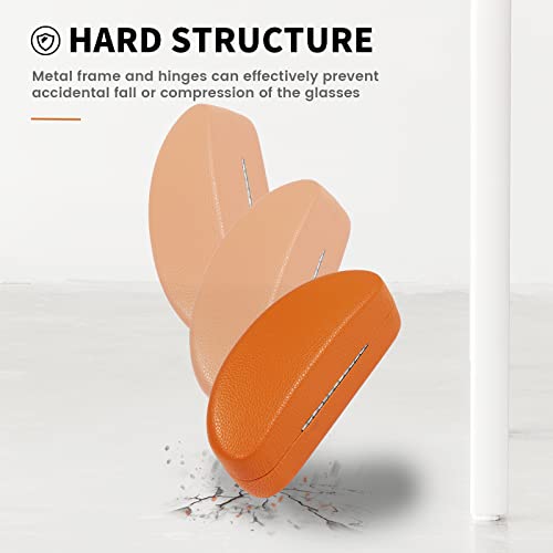 molshine Hard Shell Sunglasses Case,Classic Large Glasses Case for Sunglass,Eyeglasses with Cleaning Cloth,Pouch - color: Orange
