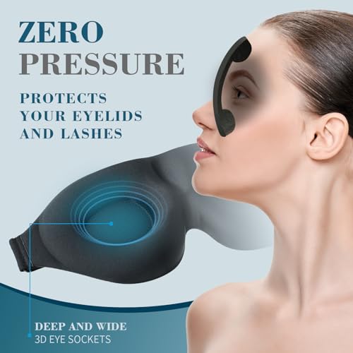 ZGGCD Sleep Mask for Side Sleeper, Light Blocking Eye Mask for Women Men - color: Black
