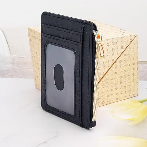Slim Minimalist Faux Leather Front Pocket Credit Card Holder Wallet - color: B