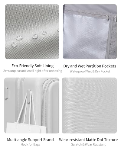 24 Inch Checked Luggage Expandable Top Opening Trunk Luggage with Spinner Wheels, Lightwight Hardside Travel Suitcase for Women Men, Warm White Apricot - color: Warm White Apricot, size: 24 inch Checked-Medium