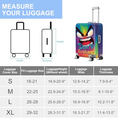 ANNA QUEEN Travel Luggage Cover Suitcase Protector Suitcase Cover Anti-Scratch,Stretchable Bag Cover Washable Durable Polyester - color: Angry - Don't touch me, size: L(fits 28-30Inch suitcase)
