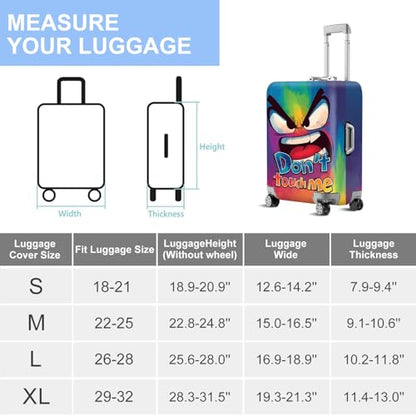ANNA QUEEN Travel Luggage Cover Suitcase Protector Suitcase Cover Anti-Scratch,Stretchable Bag Cover Washable Durable Polyester - color: Angry - Don't touch me, size: L(fits 28-30Inch suitcase)