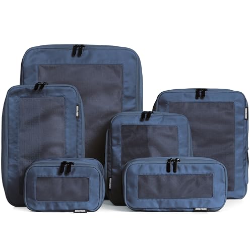 Aerotrunk 여행용 압축 패킹 큐브, 6팩, 다크 블루 - color: 다크 블루, size: 6개