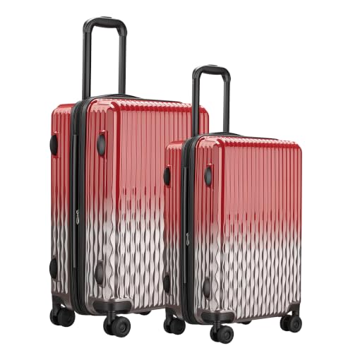 Luggage Sets 2 Piece Expandable Suitcases Set, 20/24Inch - color: GlossyRed, size: 2-piece(20"/24")