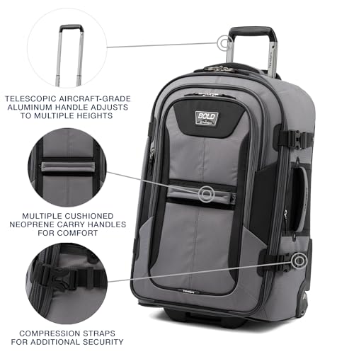 Travelpro Bold Softside Checked Medium Luggage & Backpack Set, Grey/Black - color: Grey, size: Medium