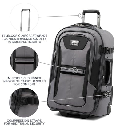Travelpro Bold Softside Checked Medium Luggage & Backpack Set, Grey/Black - color: Grey, size: Medium
