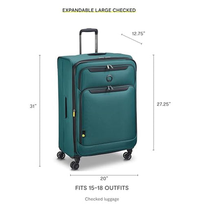 DELSEY PARIS Sky Max 3.0, 28 Inch Checked-Large Luggage, Teal Blue - color: Teal Blue, size: Checked-Large, 28 Inch