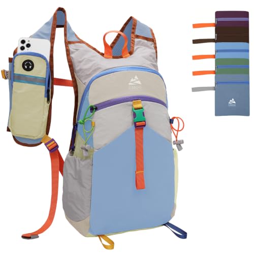 Small Hiking Backpack Travel Daypack 15L Colorful Lightweight Packable Foldable Casual Backpack for Women Men - color: Light Blue