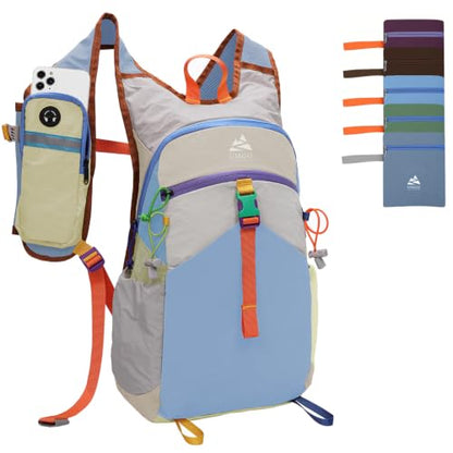 Small Hiking Backpack Travel Daypack 15L Colorful Lightweight Packable Foldable Casual Backpack for Women Men - color: Light Blue