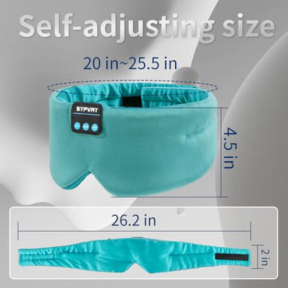 Sleep Mask Bluetooth 5.4 Headphones Soft Wireless Headband Eye Mask Blackout with Microphone (Emerald) - color: Emerald