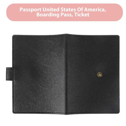 2 PCS Passport Covers PU Leather Travel Holder with Snap Closure