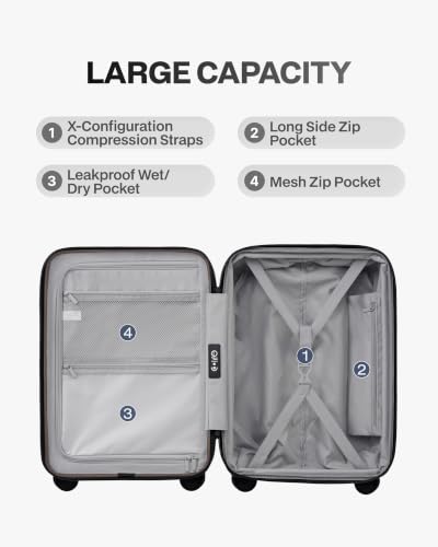 Coolife Expandable Luggage with TSA Lock 2 Piece Set Apricot - color: Apricot, size: 2 Piece Set（20/29inch）