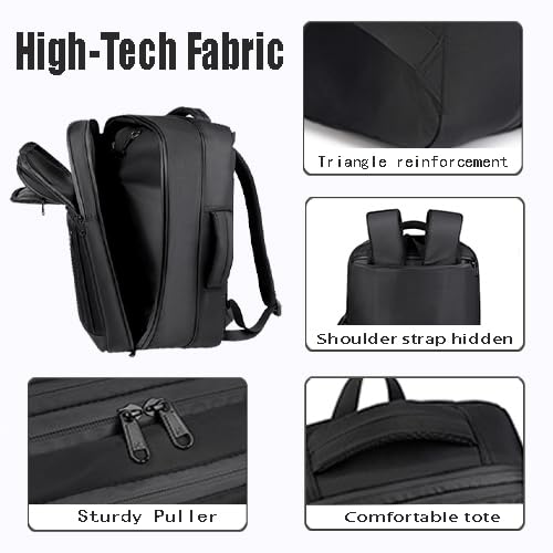 Vacuum-sealed travel computer backpack, Water-Resistant, With vacuum pump, Multiple Compartments, Anti-theft combination lock (jet black)