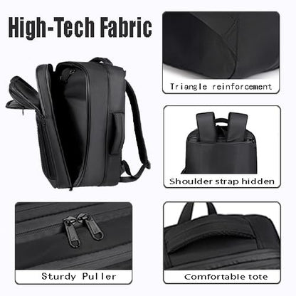 Vacuum-sealed travel computer backpack, Water-Resistant, With vacuum pump, Multiple Compartments, Anti-theft combination lock (jet black)