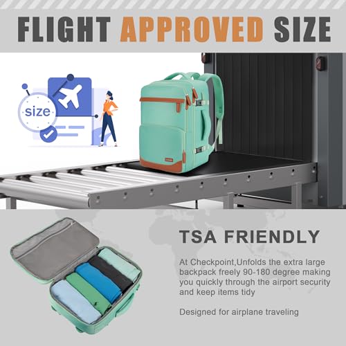40L Travel Backpack, Flight Approved Carry On Laptop Backpack - color: Green, size: Large