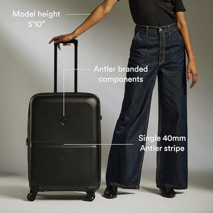 ANTLER Single Stripe Checked Medium Luggage, Black, 26x18x12, 89L - color: Black, size: Medium