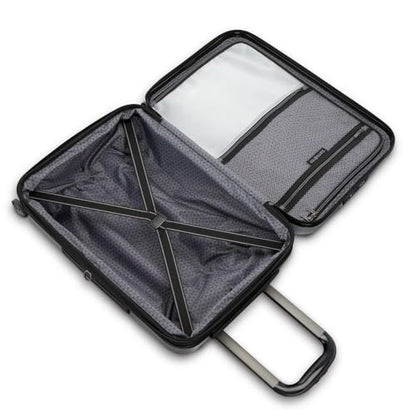 Samsonite Octiv Lightweight Hardshell 21-Inch Pro Carry-On Luggage - Durable & Impact Resistant, 360° Aero Trac Spinner Wheels, Adjustable Handle, Expandable Suitcase, TSA Approved Lock - Silver - color: Aluminum Silver, size: Front Pocket Carry-On 21 inc