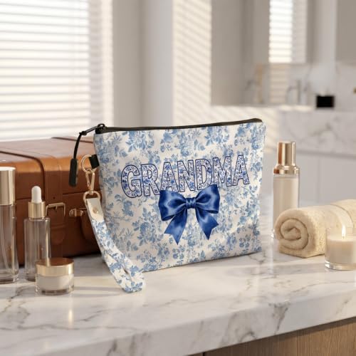Fokongna Makeup Bag With Keychain Wristlet, Gifts For Grandma - color: Grandma