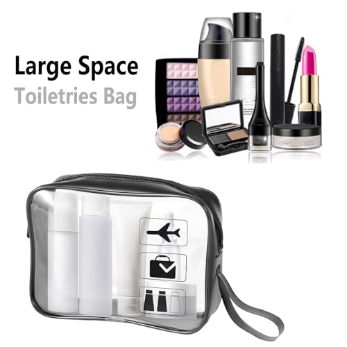 TSA Approved Toiletry Bag 2 Pack,Clear Travel Bags for Toiletries - color: Black-2pcs