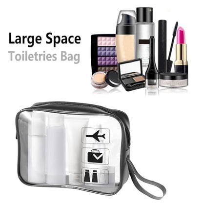 TSA Approved Toiletry Bag 2 Pack,Clear Travel Bags for Toiletries - color: Black-2pcs