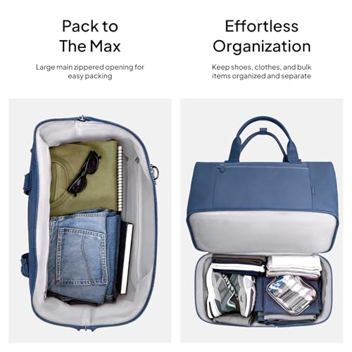 TOPEAST Travel Duffle Bag, Weekender Bags for Women with Shoe Compartment - color: Blue