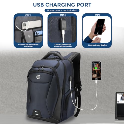 Swissdigital Design Laptop Backpack for Men Fit 15.6" Computer SD1695-12 - color: Blue